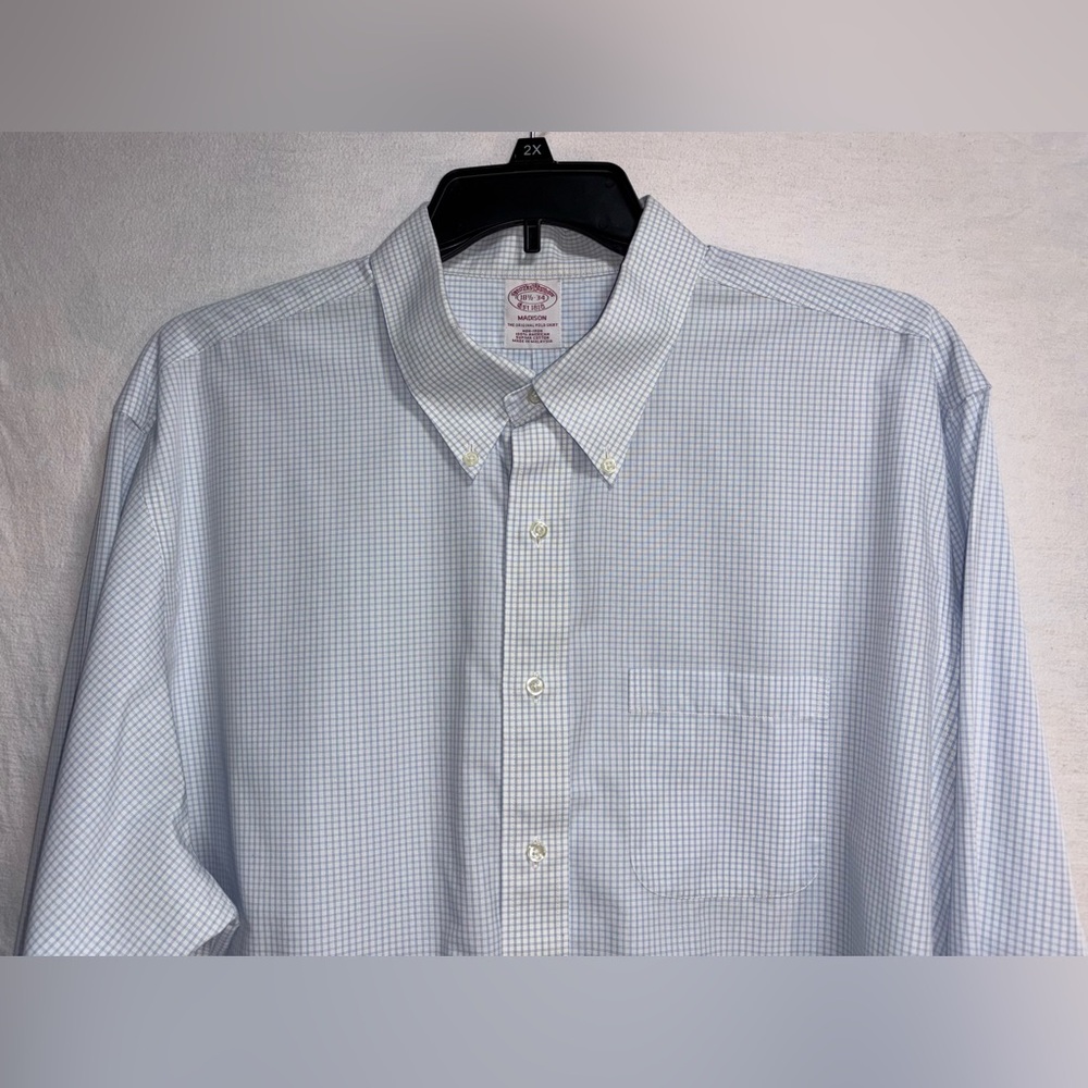 Brooks Brothers Madison Non-Iron Button Down Collar Dress Shirt 18 1/2 - 34